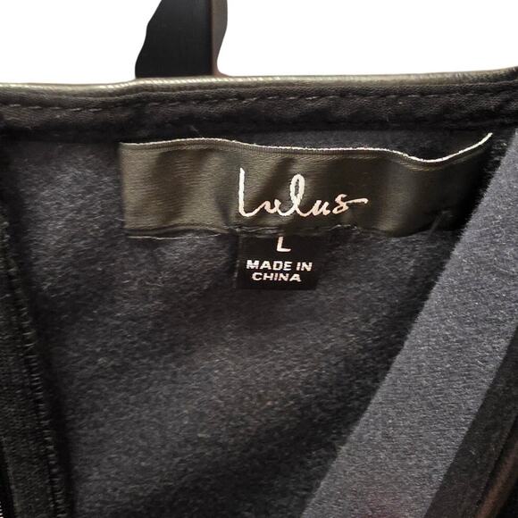 Lulus Faux Leather Spaghetti Strap Wrap Front Mini Dress Size Large EUC - Picture 6 of 7